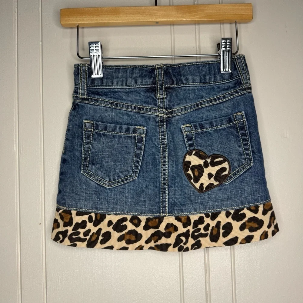 Gymboree Denim Skirt with Leopard details
